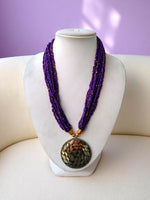 Thumbnail for Inhanns Everyday Statement Beaded Pendant Necklace - Purple - Distacart