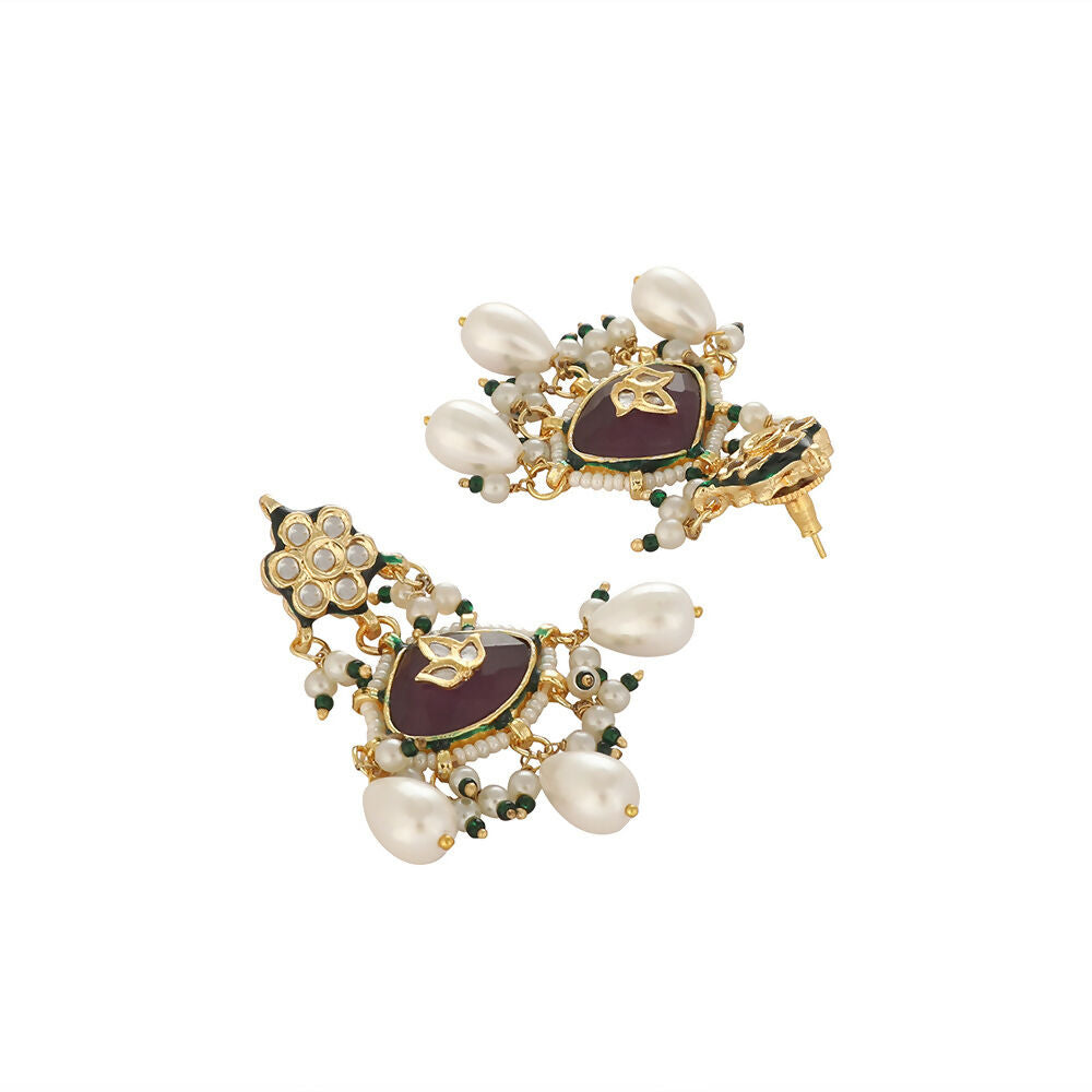 Nuyug 22K Gold Plated Ruby Grace Earrings - Distacart