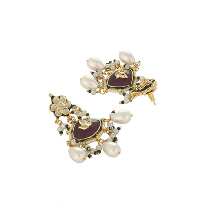 Nuyug 22K Gold Plated Ruby Grace Earrings - Distacart