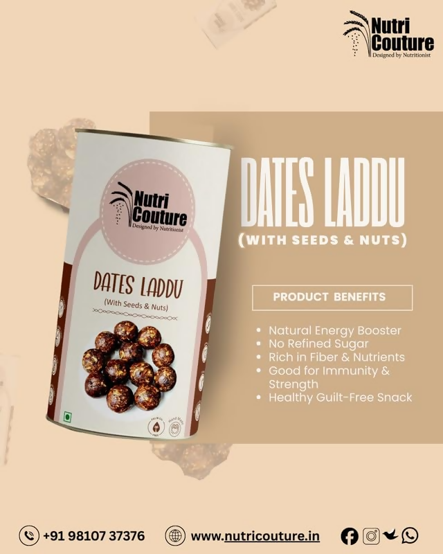 Nutri Couture Dates Laddu with Nuts & Seeds - Distacart