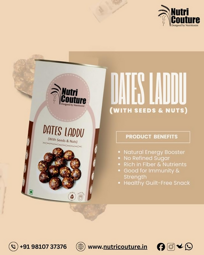 Nutri Couture Dates Laddu with Nuts & Seeds - Distacart