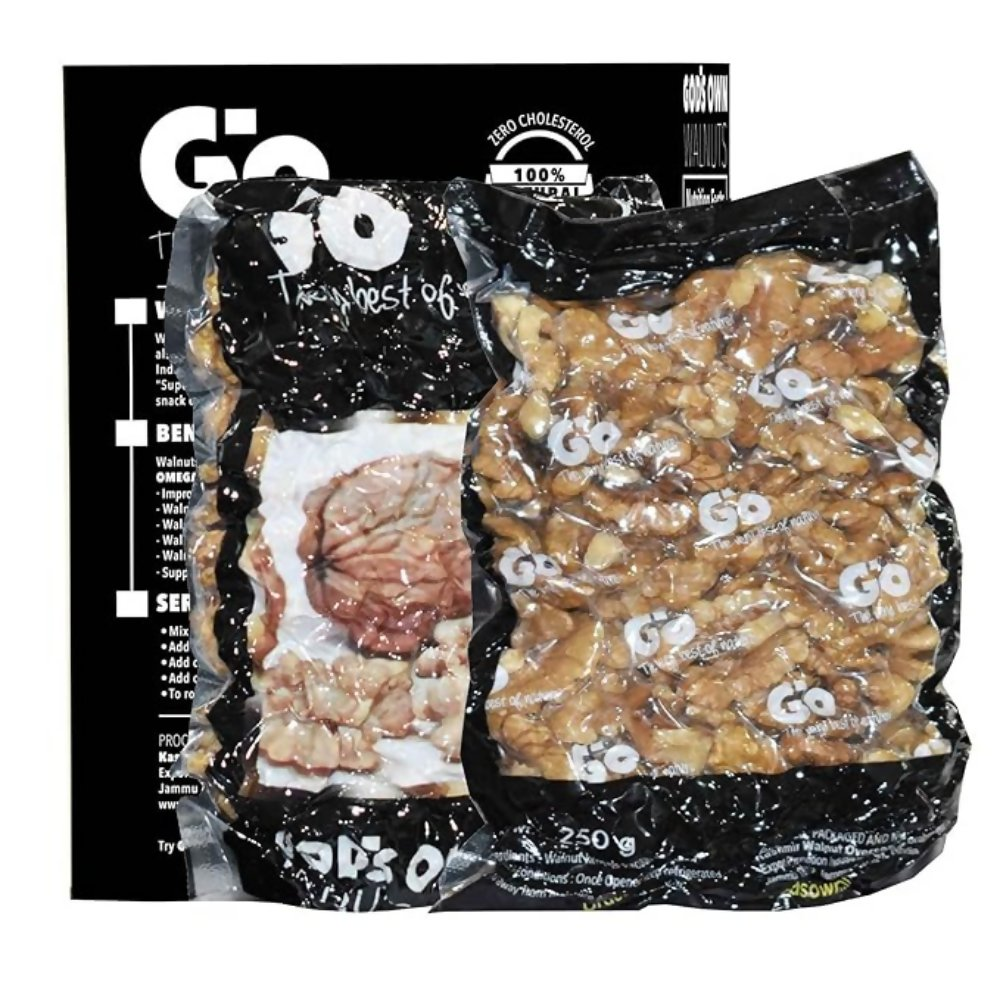 Go Organic Walnut Kernels – Extra Light Halves - Mildy, Earthy - Dista