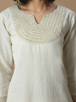 Thumbnail for Sangria Sequined Pure Cotton A-Line Kurta