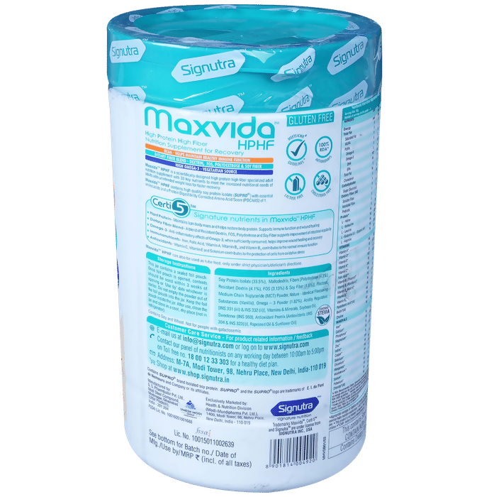 Maxvida HPHF High Protein High Fibre Supplement Powder For Recovery - Distacart