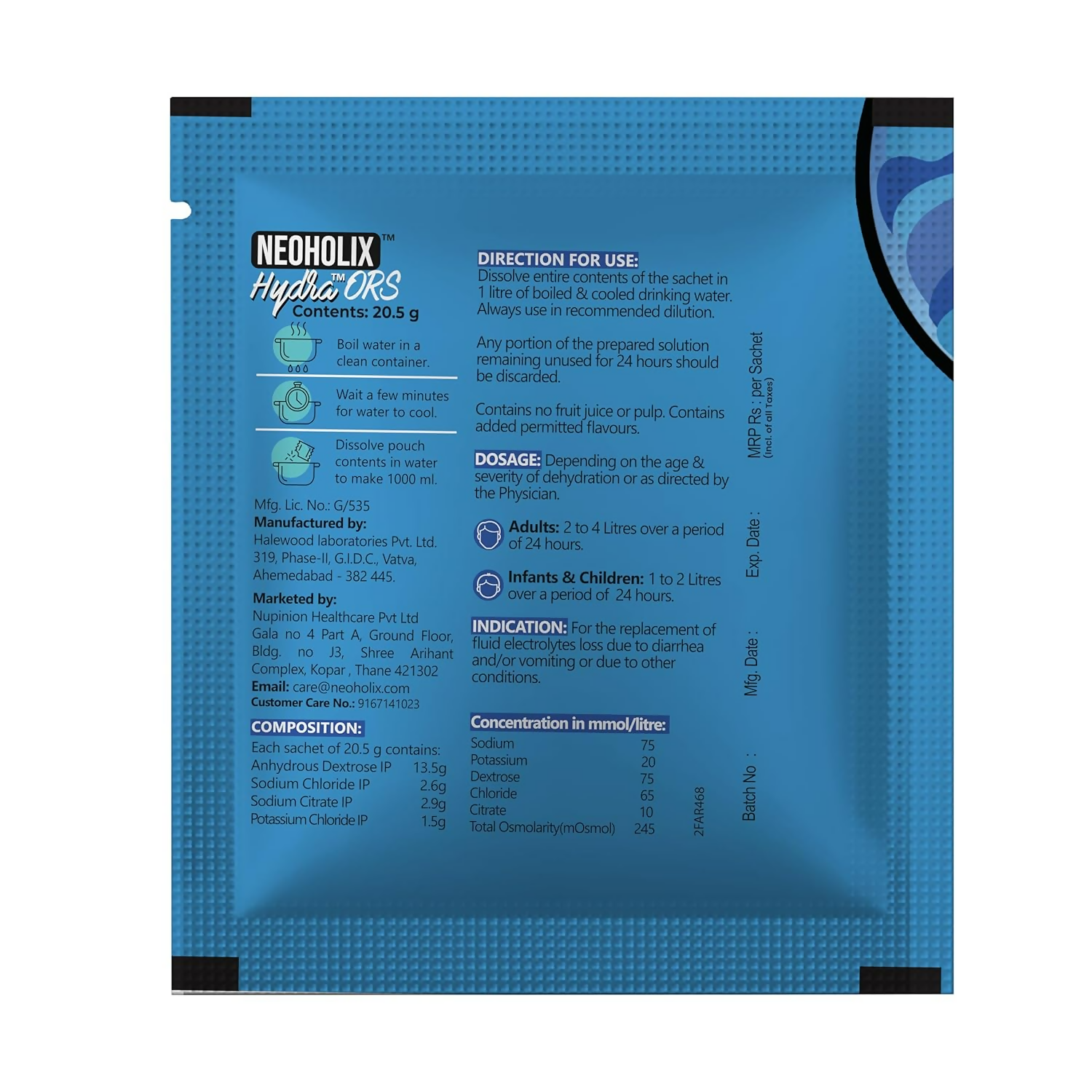 NeoHolix Hydra ORS Sachets Original Flavour - Distacart
