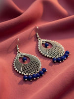 Thumbnail for NVR Women German Silver Oxidised Chandbali Earrings - Distacart