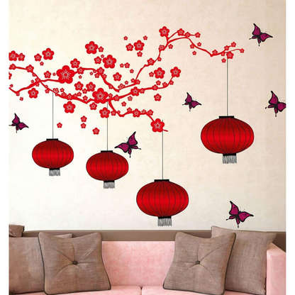 Decals Design Chinese Lamps in Double Sheet Wall Sticker - Dista