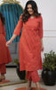 Miravan Womens Rust Floral Printed Angrakha Style Kurta With Palazzo - Dista