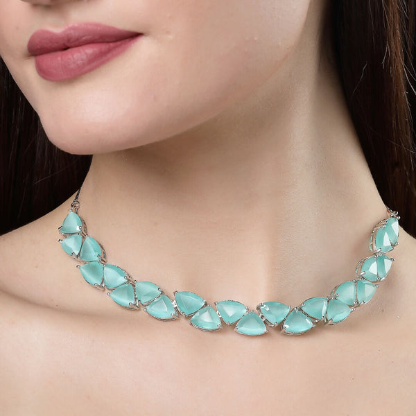 NVR Women's Green Artificial Stones Studded Handcrafted Jewellery Set - Distacart