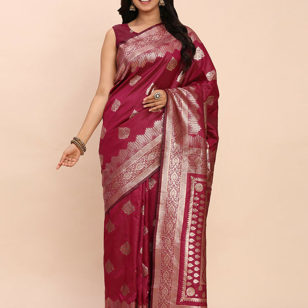 Astita Banarasi Silk Magenta Saree