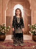 Evanik Black Designer Wedding Embroidered Work Kids Palazzo Set - Dista