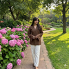 Jaitra Apparels Pure Cotton Solid Brown Kurti with Back Dori - Dista