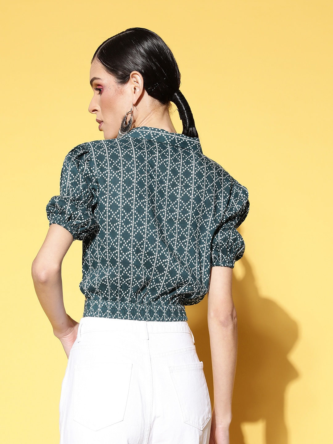 Yufta Geometric Crop Top - Distacart