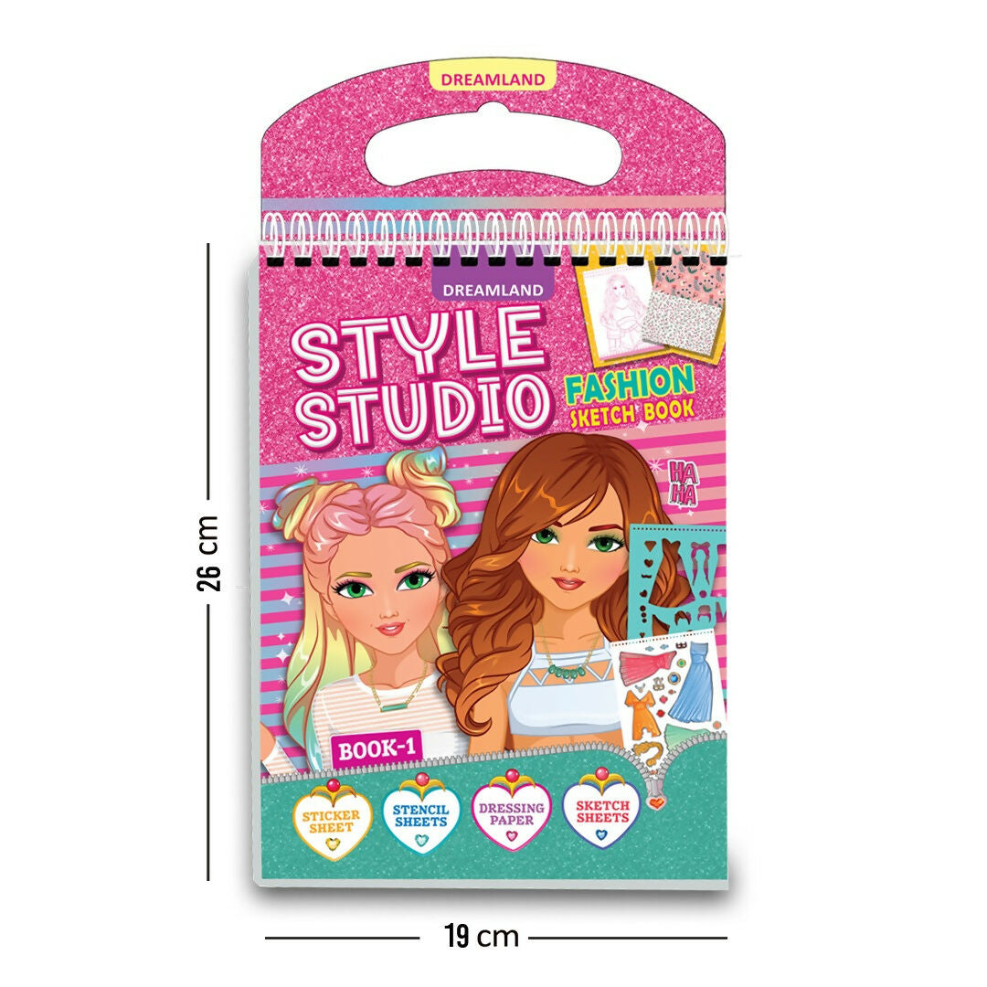 Dreamland Publications Style Studio Fashion Sketch Activity Book 1 for Girls Age 4-8 years