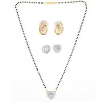 Thumbnail for AanyaCentric Gold Plated Mangalsutra with Pendant, 2 Pair Earrings - Distacart