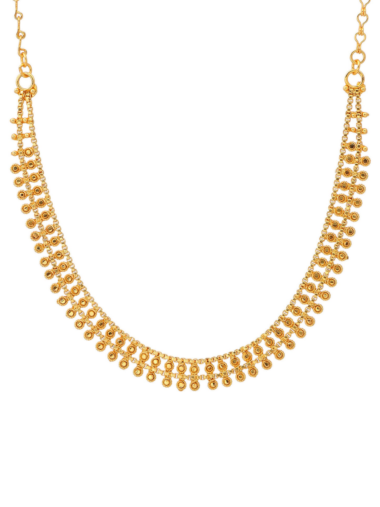 Ruby Raang Golden Necklace with Studs - Dista
