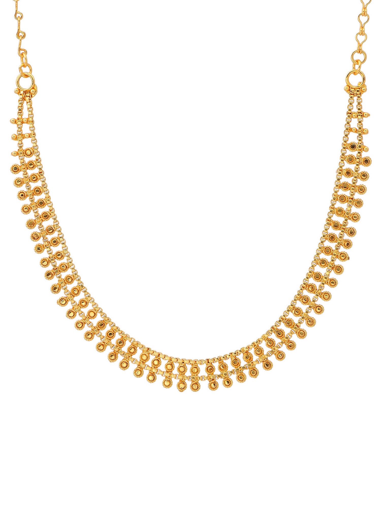Ruby Raang Golden Necklace with Studs - Dista