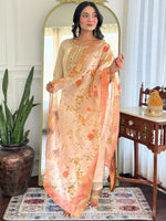 Thumbnail for The52 Chiku Women's Beautiful Rayon Fabric Embroidered Work Straight Kurta Pant and Dupatta Set - Distacart
