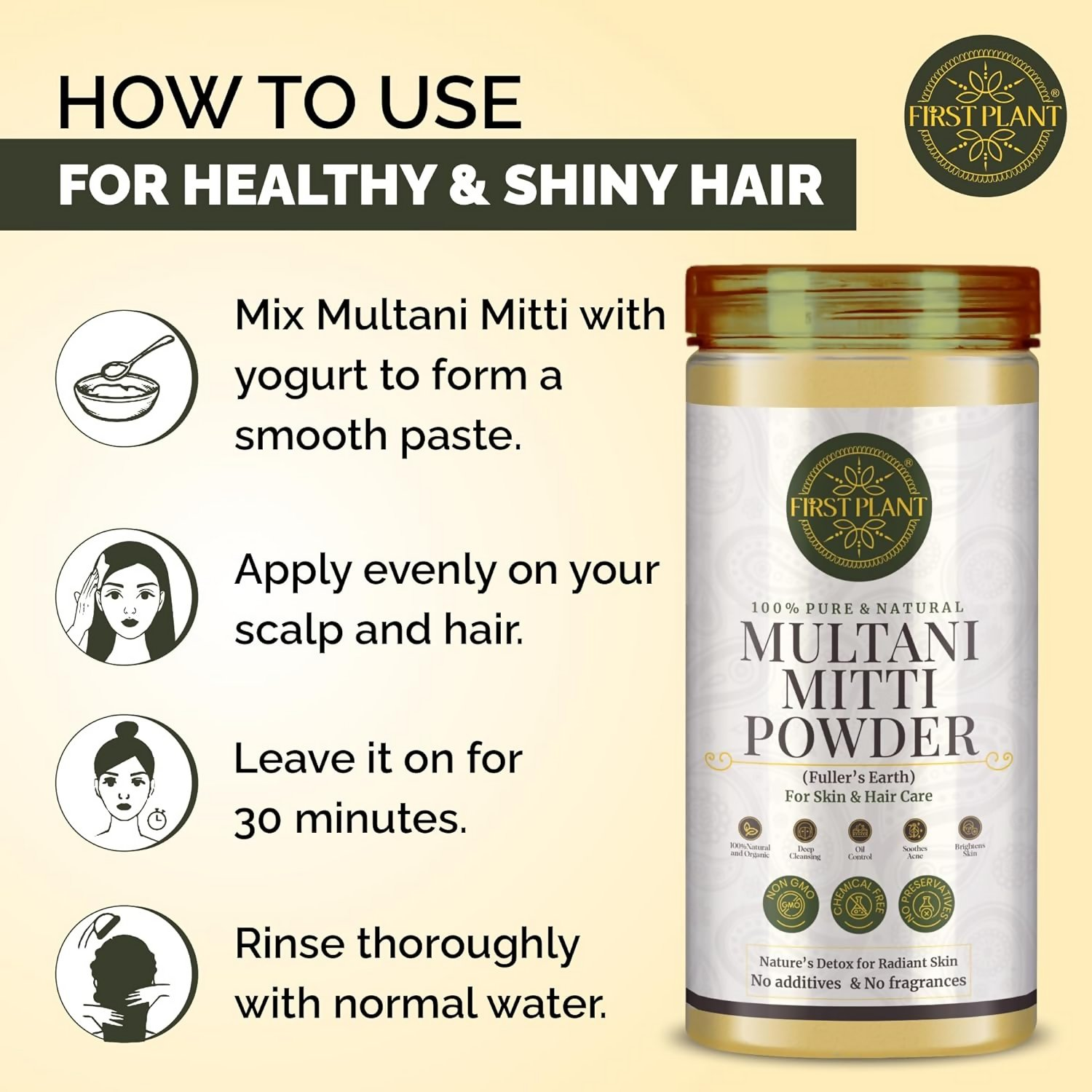 First Plant Multani Mitti Powder For Face Pack & Glowing Skin - Distacart