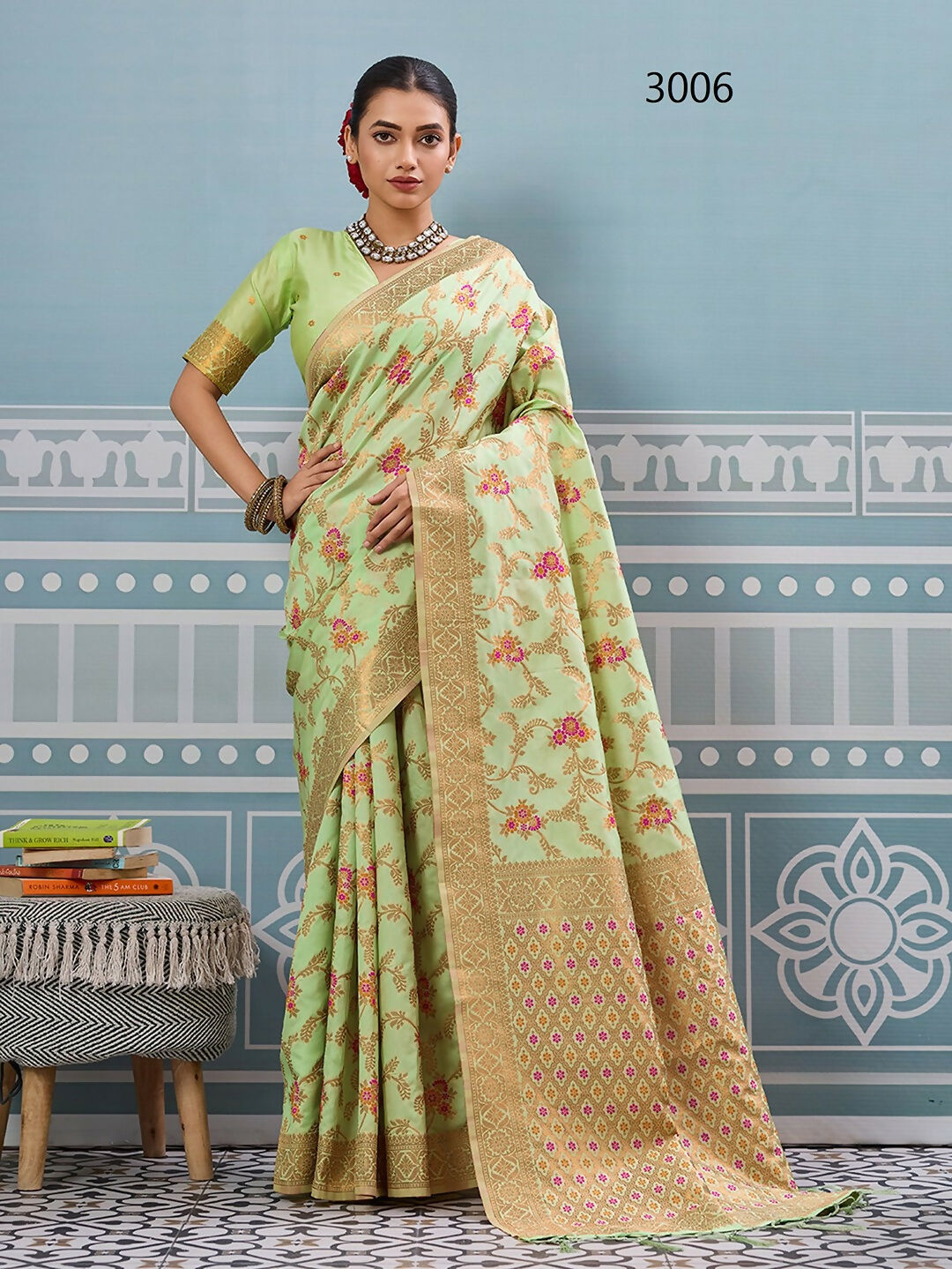 Astita Sea Green Silk Saree