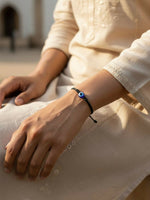 Thumbnail for NVR Black Evil Eye Adjustable Bracelet for Men & Women - Distacart