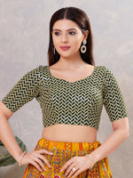 Thumbnail for Joban Fashion Women Silk Bottle-Green Stitched Blouse - Distacart