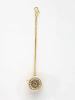 Thumbnail for NVR Women's Multicolor CZ Stone-Studded Borla Maang Tikka - Distacart