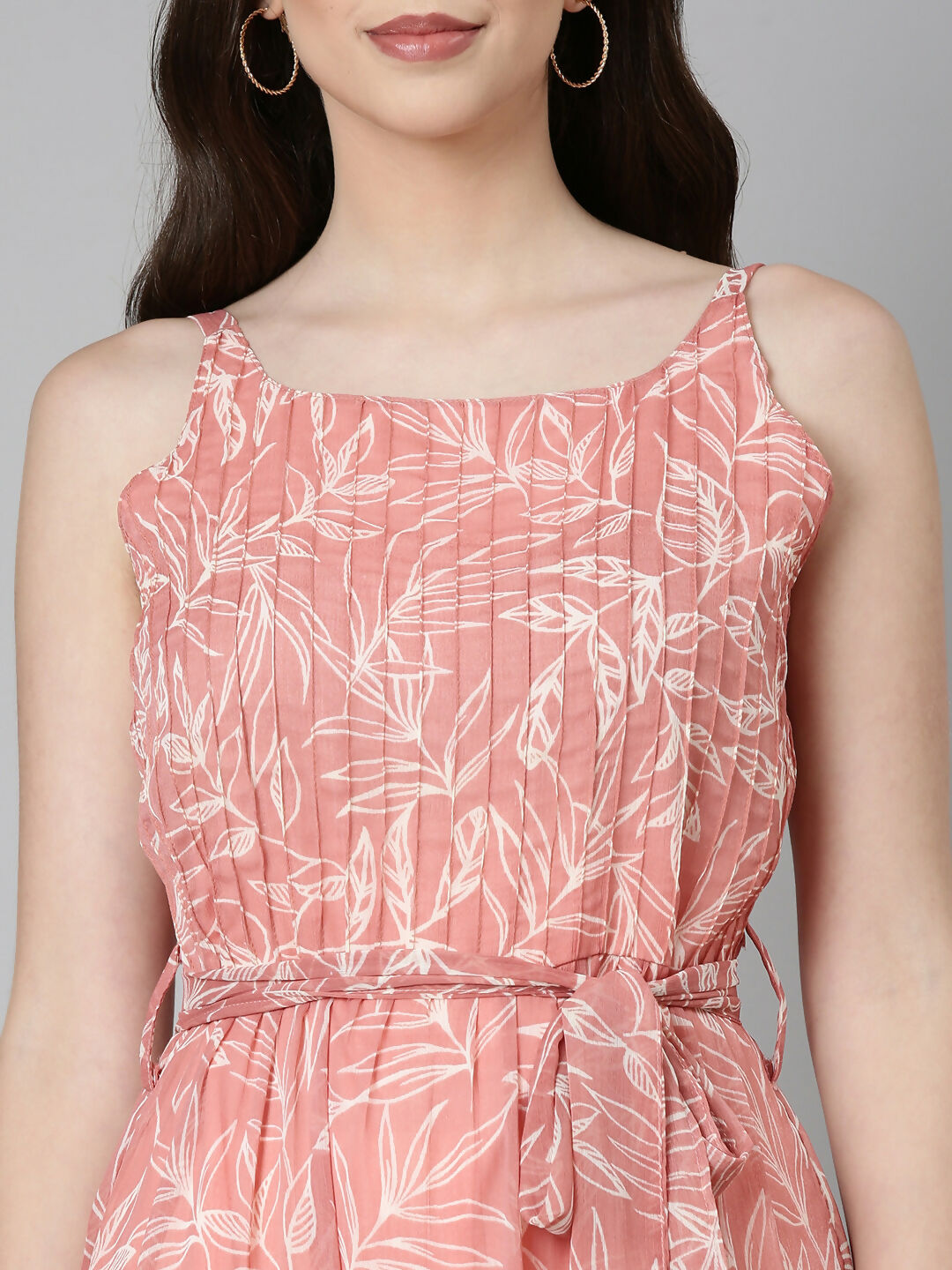 Souchii Peach Floral Fit & Flare Maxi - Dista
