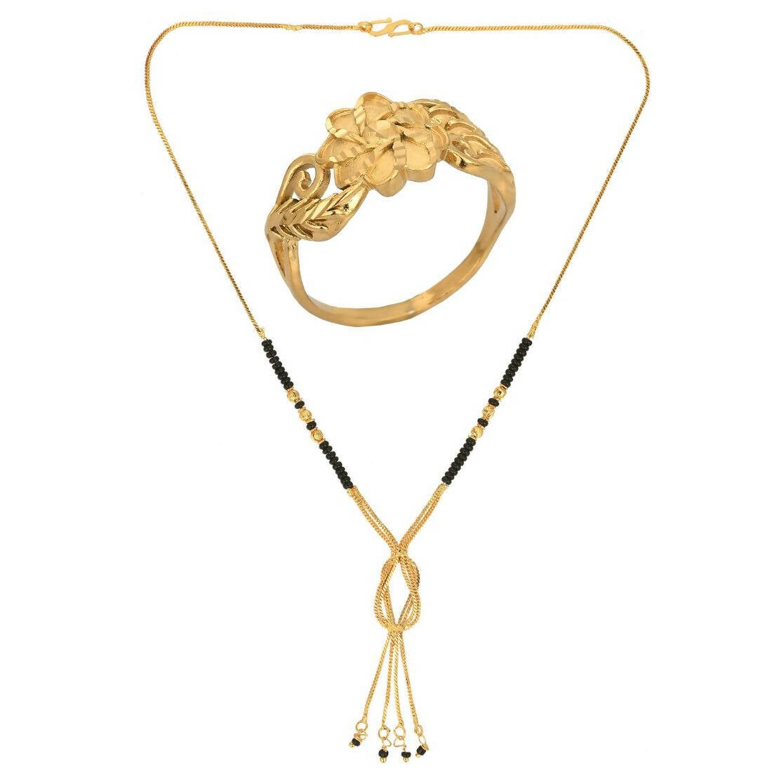 AanyaCentric Gold-plated Mangalsutra & Ring Set - Distacart