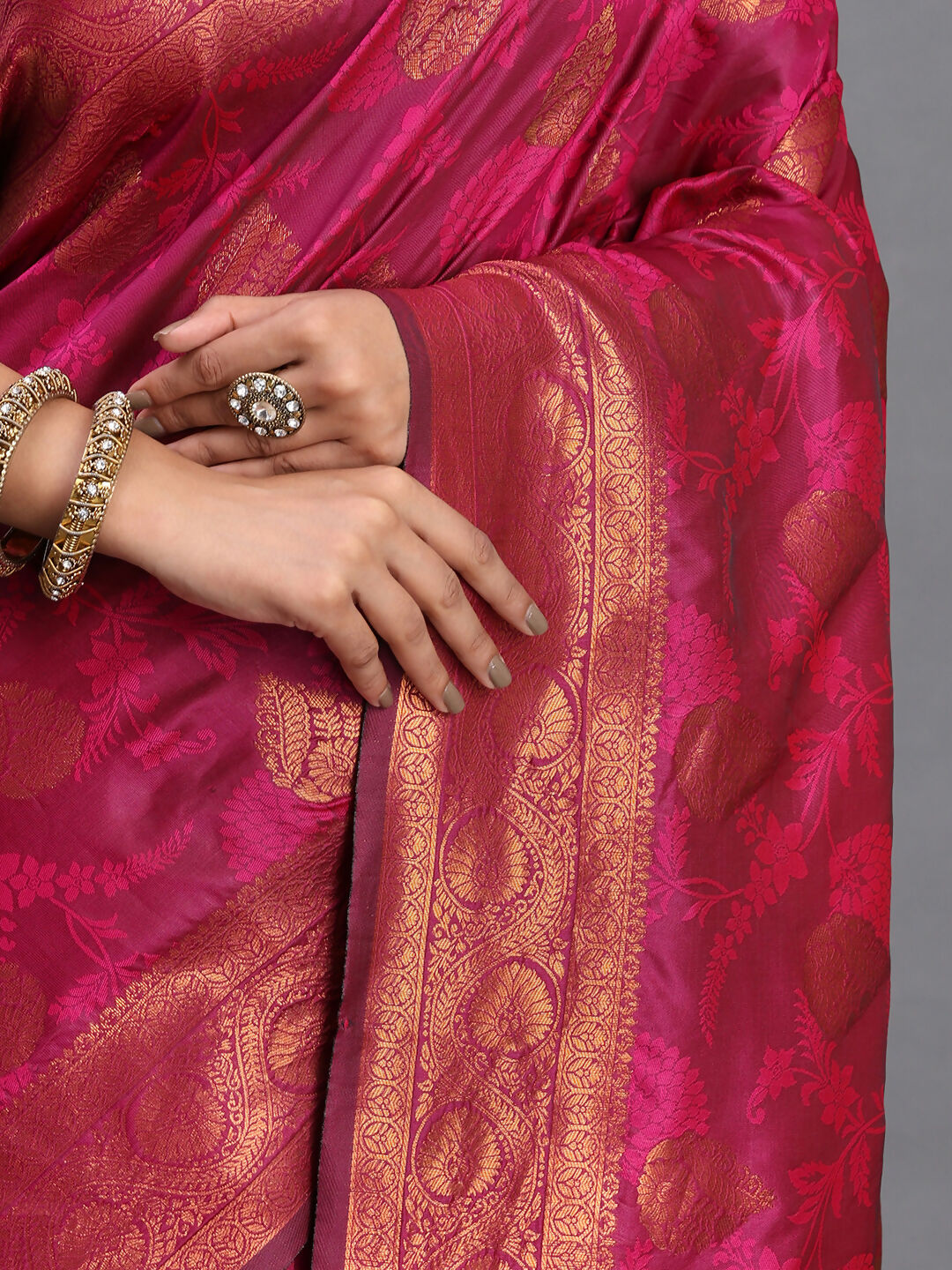 Shree Shyam Fashion Silk Pink Saree - Distacart