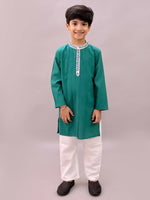 Thumbnail for Lil Drama Shor-Gul Green Kurta Pyjama Set For Boys