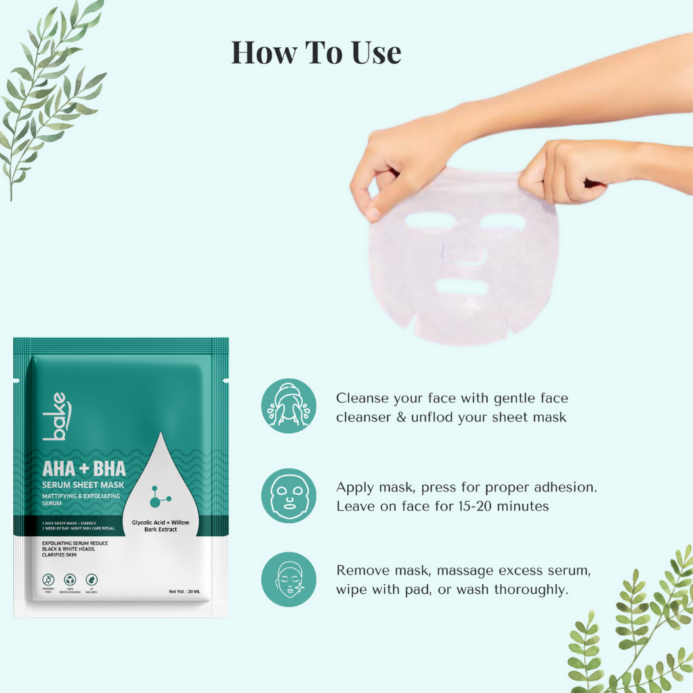 Bake AHA + BHA Serum Sheet Mask - Distacart