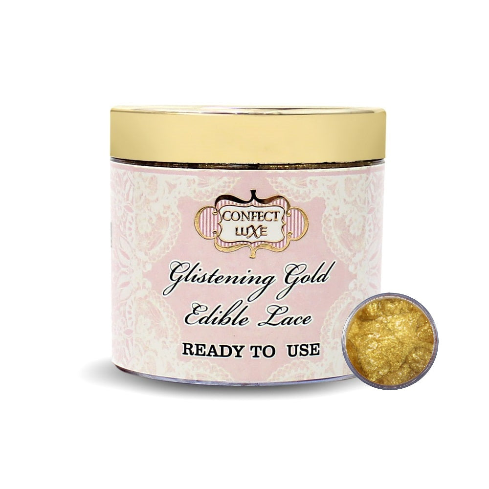 glistening gold edible lace 100g