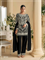 Thumbnail for Anaita Black Georgette Stitched Suit with Embroidered Beads & Sequence Work - Distacart