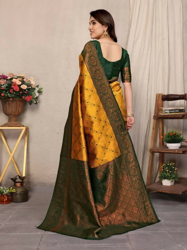 Preksha Creation Multicolor Designer Banarasi Soft Silk Women Saree