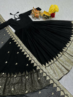 Thumbnail for Teeya Creation Womens New Stylish Heavy Sequence Embroidery Work Black Gown Set - Dista