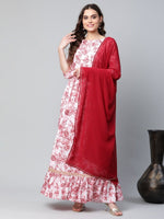 Thumbnail for Ahalyaa Women Rayon Pretty Pink Printed Ready to Wear Lehenga Choli with Dupatta - Distacart