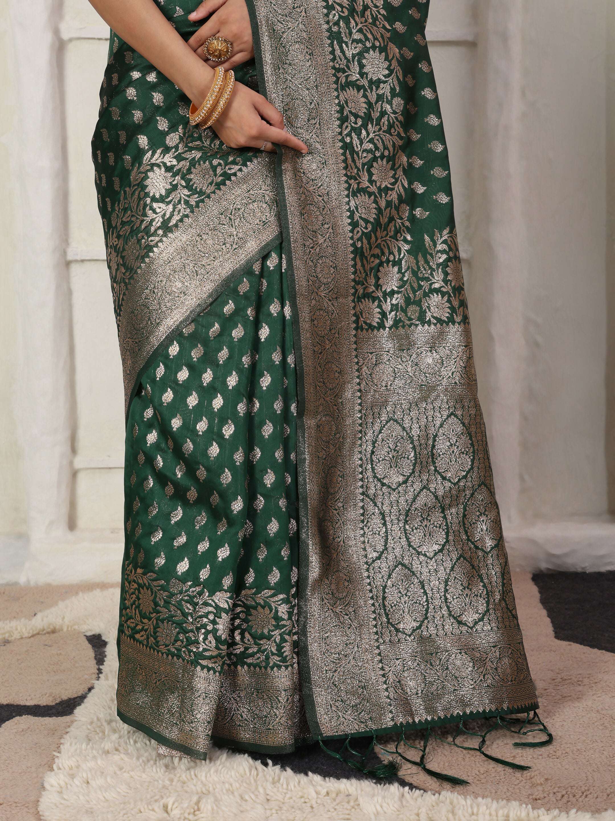 Astita Lichi Silk Blue Saree