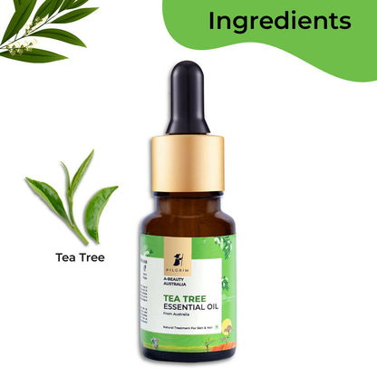 Pilgrim Australian Tea Tree Essential Oil For Hair, Skin Care, Acne & Pimples - Distacart