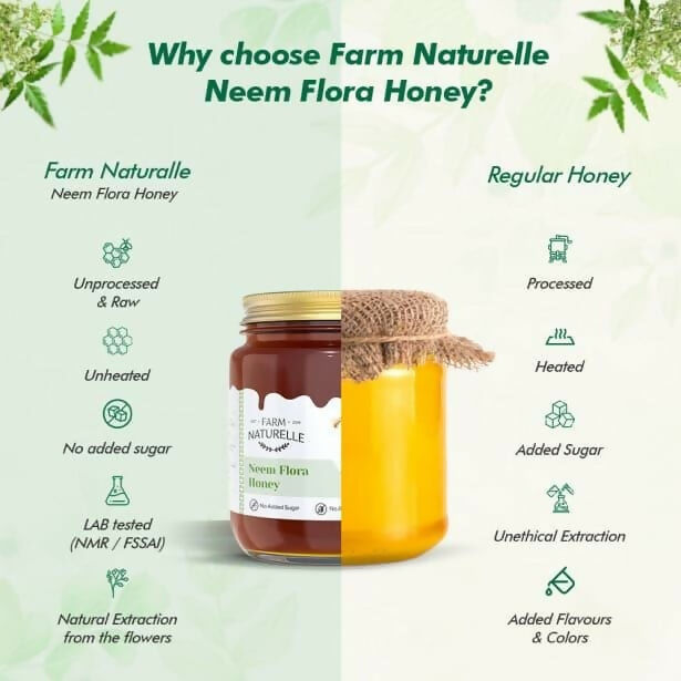 Farm Naturelle Neem Flora Honey – Pure, Raw & Natural Honey for Health