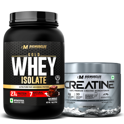 Big Muscles Nutrition Gold Whey Isolate & Creatine Combo - Dista