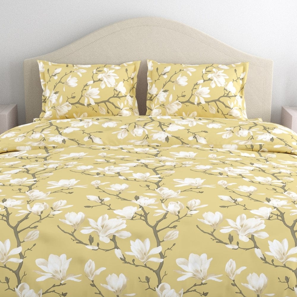 Haus & Kinder Golden Bloom Trellis 100% Cotton Double Size Bedsheet, 144 TC - Dista
