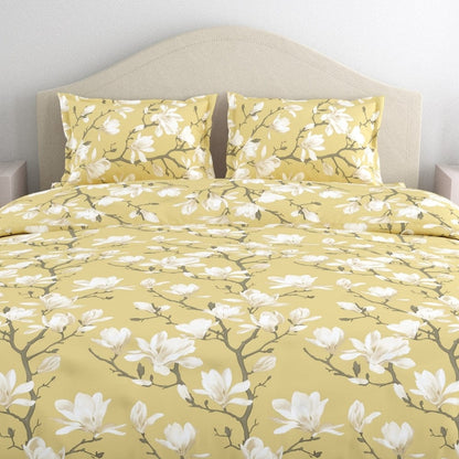 Haus & Kinder Golden Bloom Trellis 100% Cotton Double Size Bedsheet, 144 TC - Dista