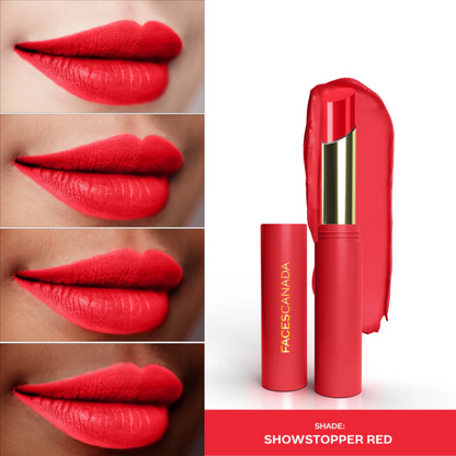Faces Canada 3 in 1 LongStay Matte Lipstick - Showstopper Red 09 - Distacart