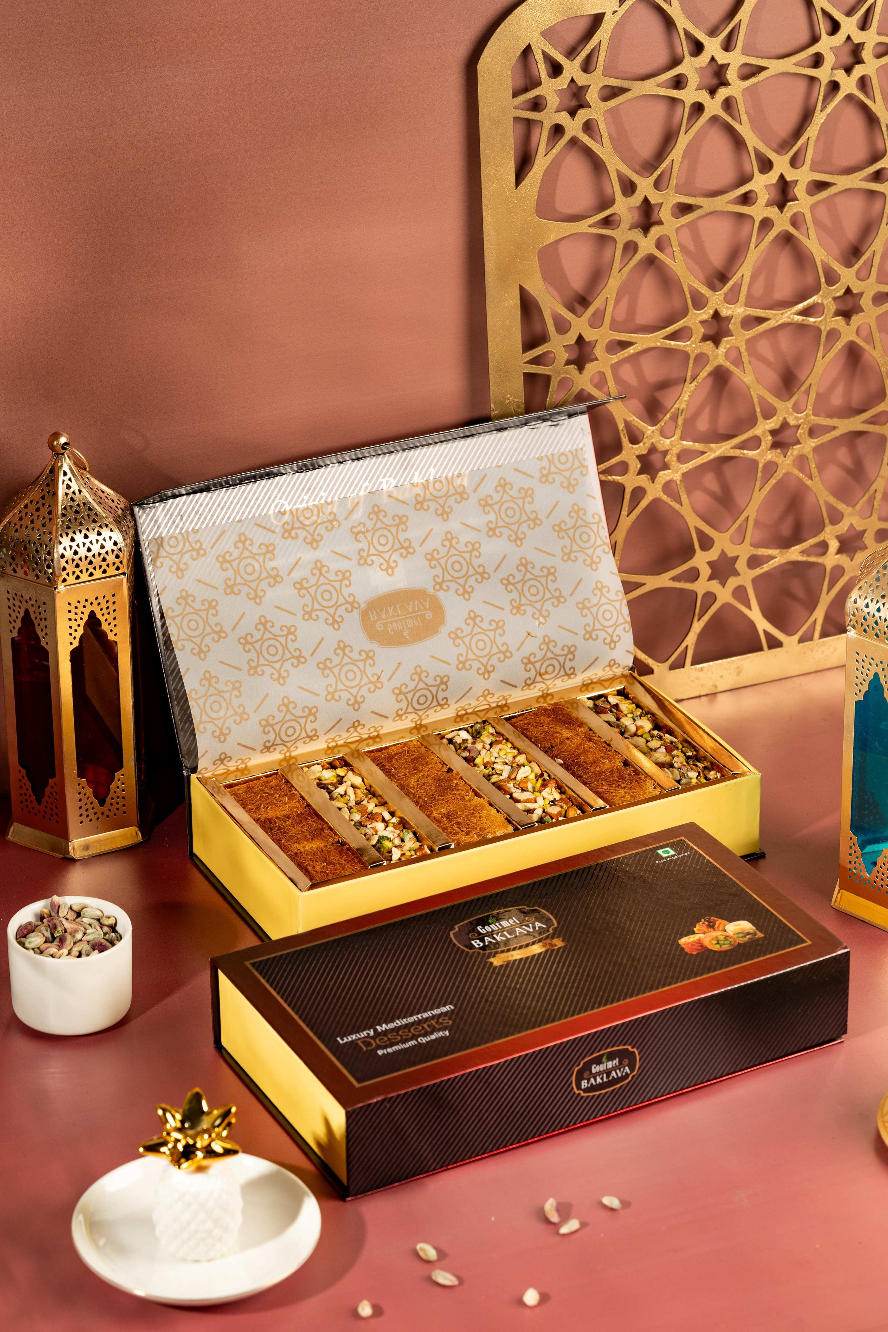 Gourmet Baklava Crescent Gift Box Of Dates Belloria & Tamaria