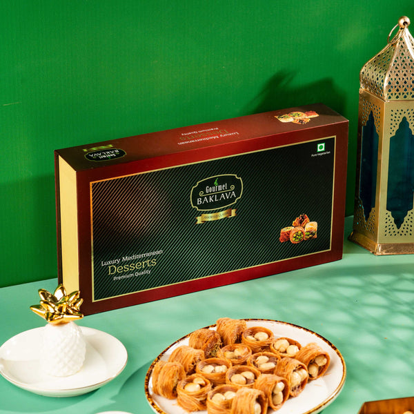 Gourmet Baklava Crescent Gift Box Of Hazelnut Nest Baklava