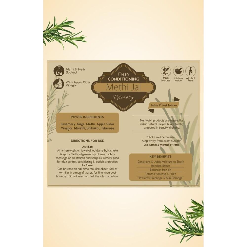 Nat Habit Green Tea Conditioning Methi Jal Hair Serum Spray - Distacart