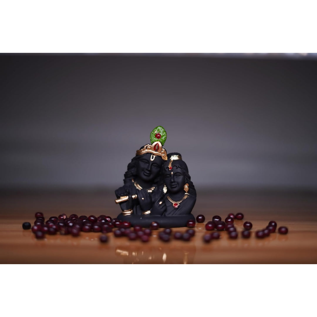 India Ka Bazar Lord Radha Krishna Idol - Gold & Black - Distacart