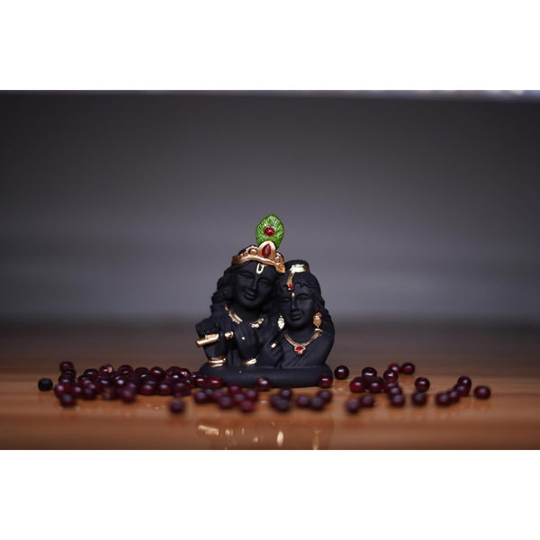 India Ka Bazar Lord Radha Krishna Idol - Gold & Black - Distacart