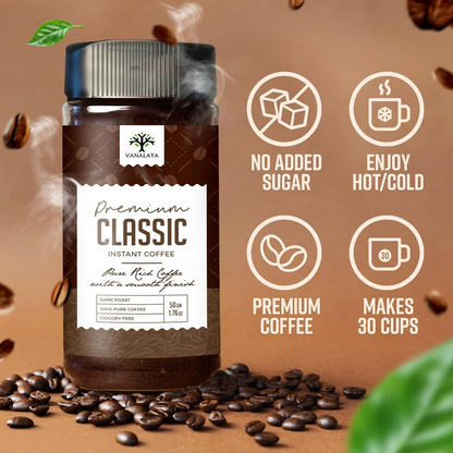 Vanalaya Premium Classic Instant Coffee Black Coffee Powder - Distacart